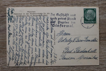 AK München / 1935 / Mahnmal Feldherrnhalle / Gefallenen des 9. Nov 1923 / Soldaten Stahlhelm Uniform / 2. Weltkrieg WWII